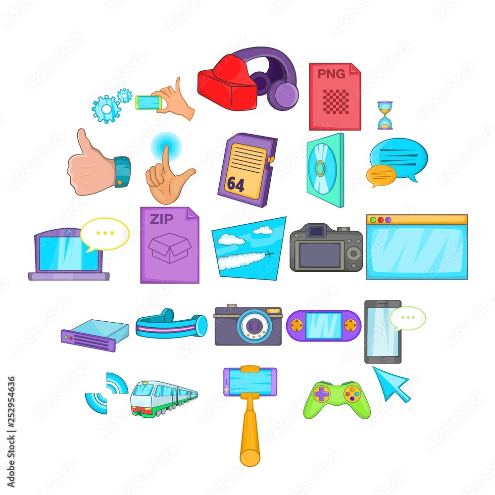 Poster file sharing icons set. cartoon set of 25 file sharing vector icons for web isolated on white backgr