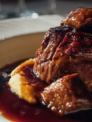 Tasty veal meat in luxury restaurant