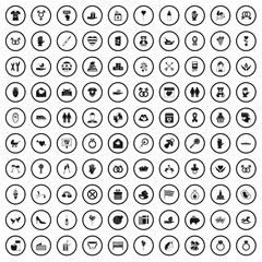 100 love icons set in simple style for any design vector illustration