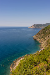 Obraz premium Italy, Cinque Terre, Corniglia, an island in the middle of a body of water
