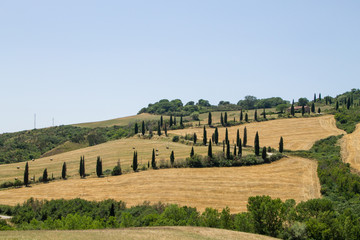 Tuscany hills panorama summer view, Italian landscape