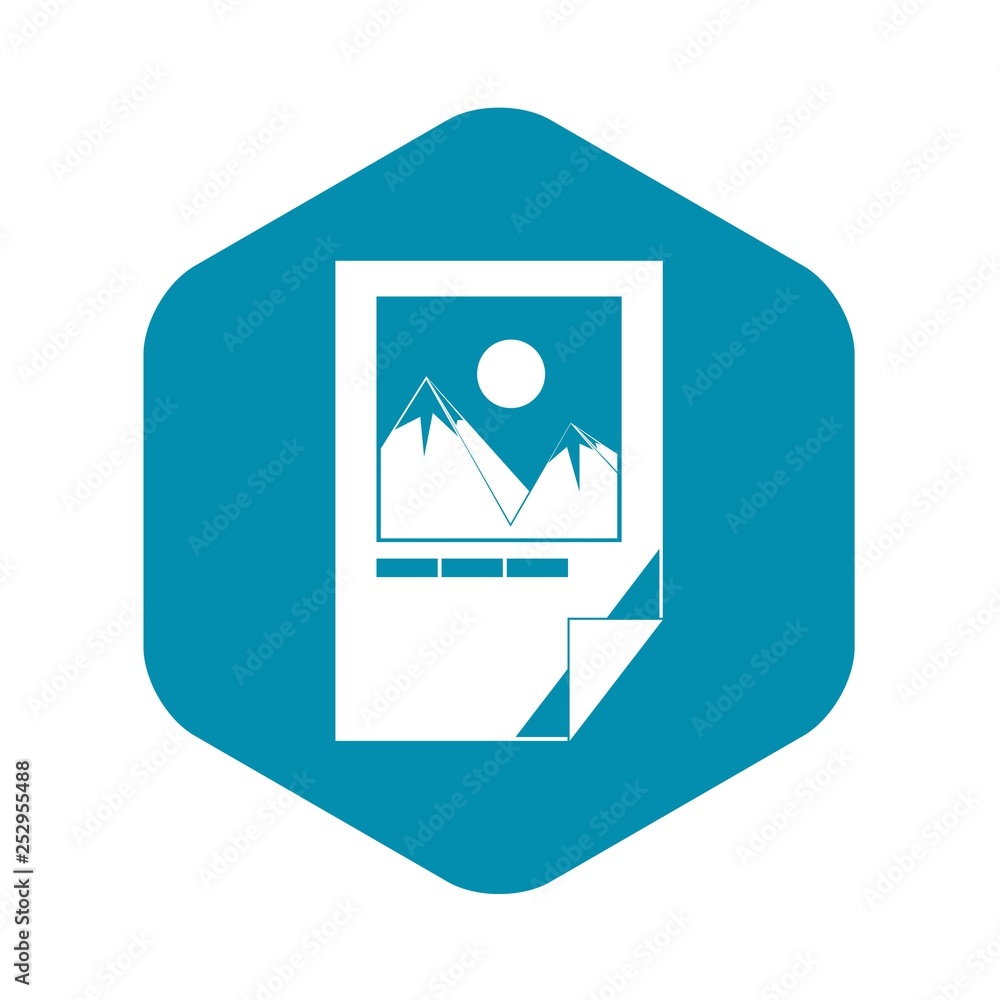 Poster tested ink paper with printer marks icon in simple style isolated on white background