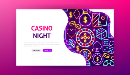Casino Night Neon Landing Page