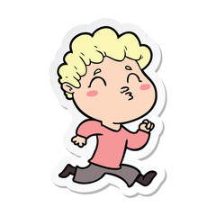 sticker of a cartoon man pouting