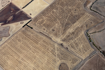 Aerial photography of Victorian countryside near Great Ocean Road, Victoria, Australia during drought