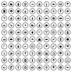 100 lumberjack icons set in simple style for any design vector illustration