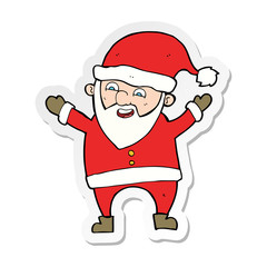 sticker of a cartoon santa claus