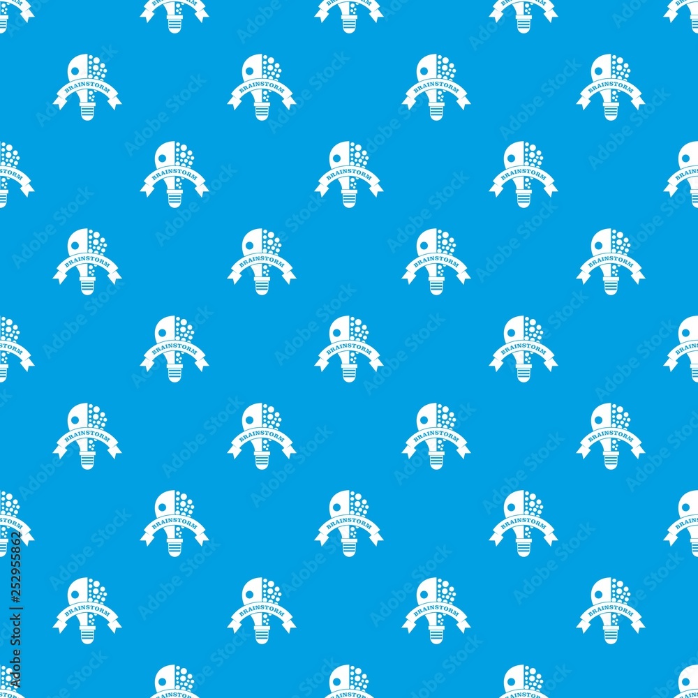 Poster lamp brain storm pattern vector seamless blue repeat for any use