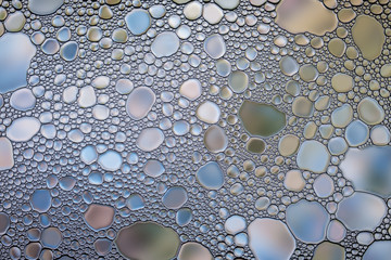 Beautiful water oil bubble macro abstract background.