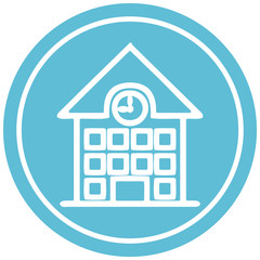 school house circular icon