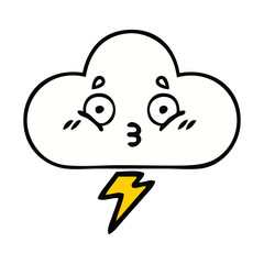 Fototapeta premium cute cartoon thunder cloud