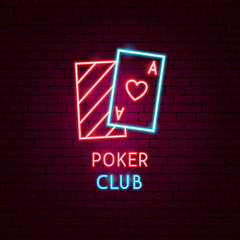 Obraz premium Poker Club Neon Label