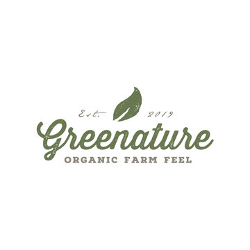 Vintage Organic Fresh Natural Food  Drink logo design