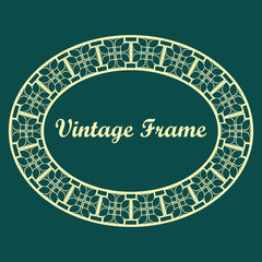Art deco vintage border frame