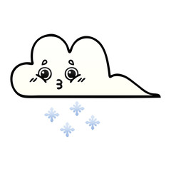gradient shaded cartoon snow cloud