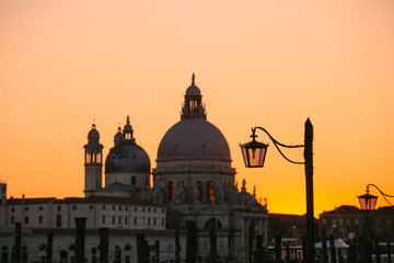 Fototapeta na wymiar Beautiful Golden Sunset in Venice, Italy