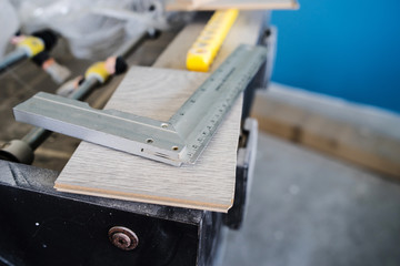 carpenter ruler measuring tool on the table
