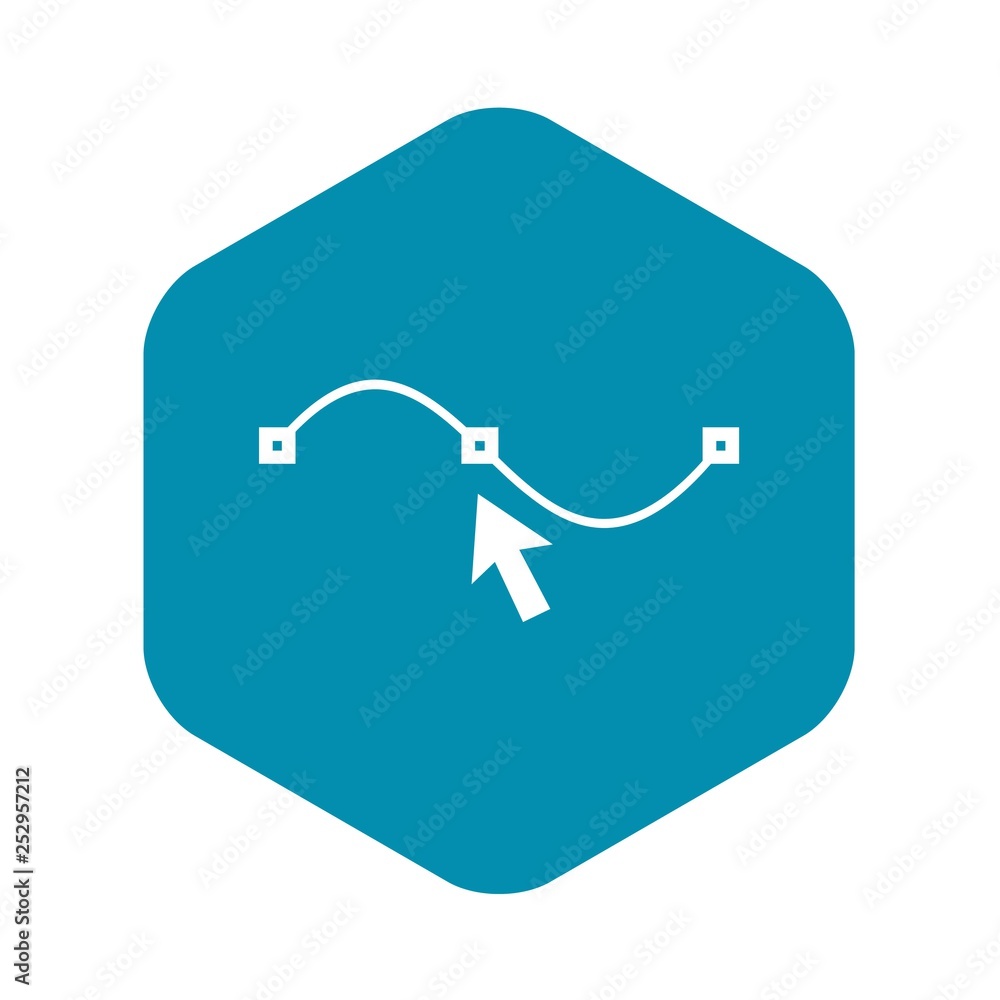 Aufkleber drawing the curve icon in simple style isolated on white background