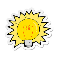 sticker of a cartoon electric light bulb