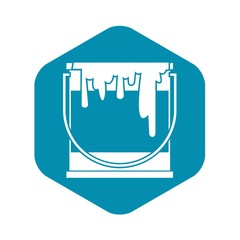 Paint can icon in simple style isolated on white background