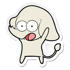 sticker of a cute cartoon elephant