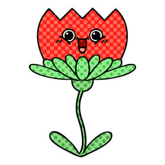 comic book style cartoon flower