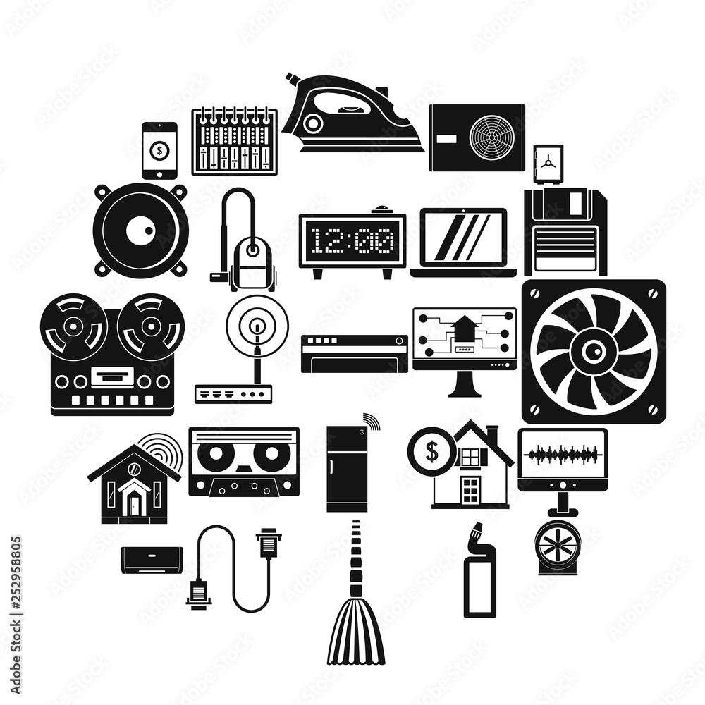 Poster software icons set. simple set of 25 software vector icons for web isolated on white background