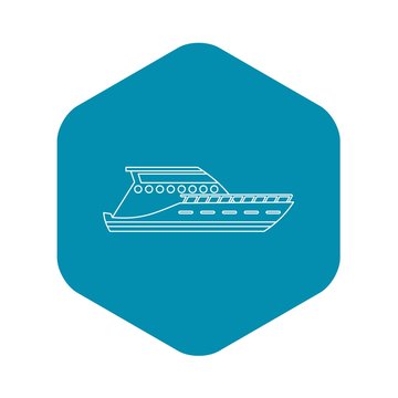 Yacht icon. Outline illustration of yacht vector icon for web
