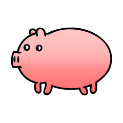 gradient shaded cartoon fat pig
