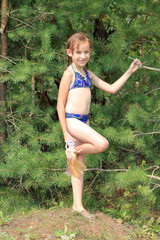 girl playing in nature