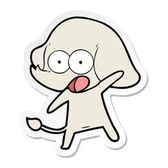sticker of a cute cartoon elephant