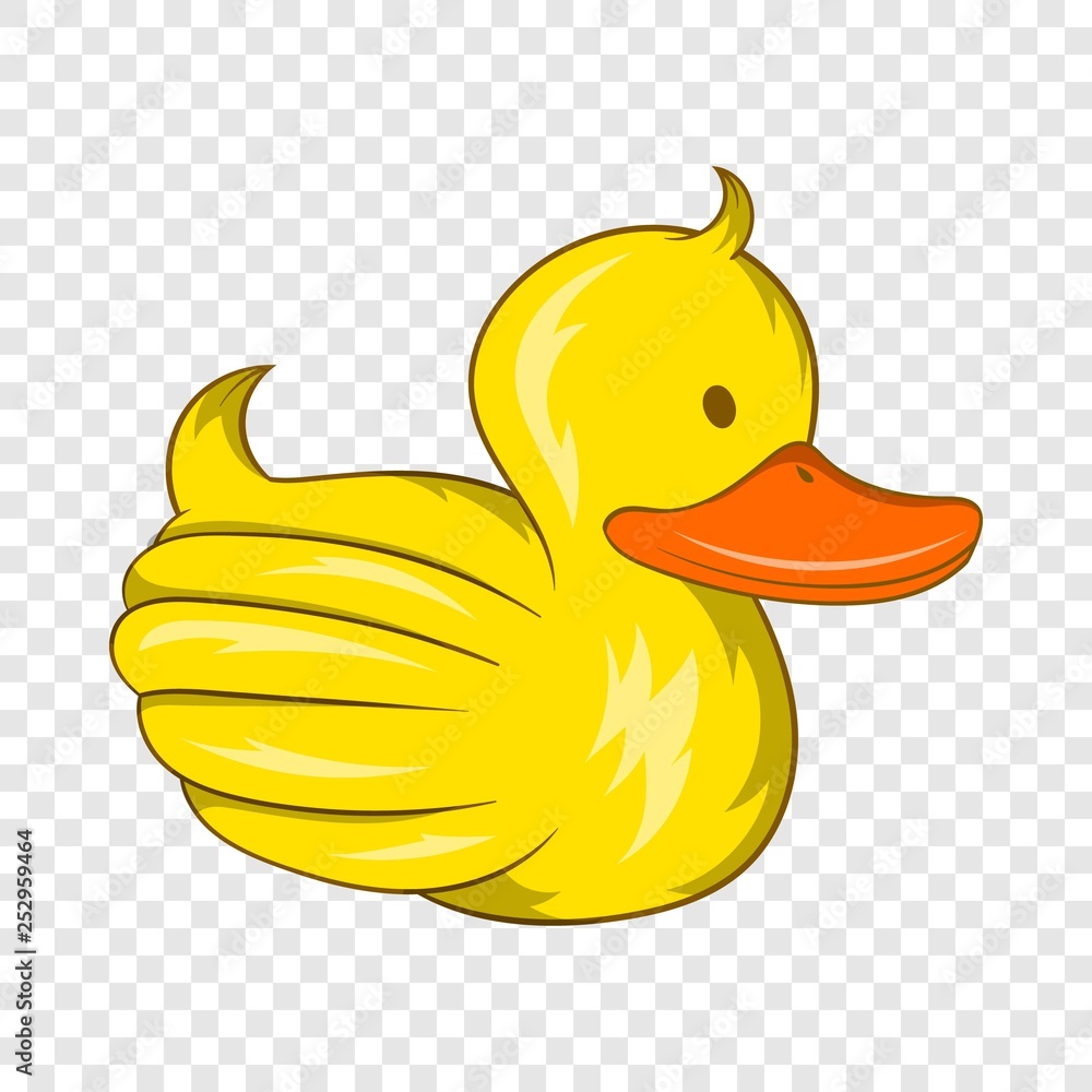 Poster rubber duck icon in cartoon style isolated on background for any web design
