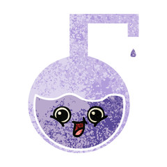 retro illustration style cartoon science experiment