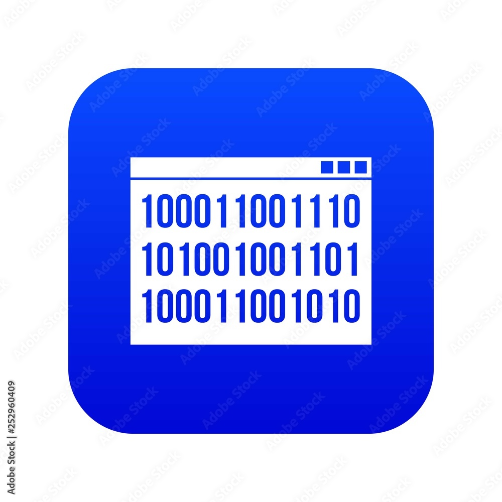 Poster binary code icon digital blue for any design isolated on white vector illustration
