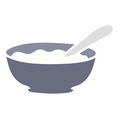 quirky hand drawn cartoon bowl of porridge