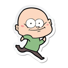 sticker of a cartoon bald man staring