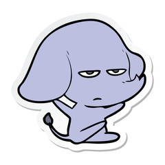 Obraz na płótnie Canvas sticker of a annoyed cartoon elephant