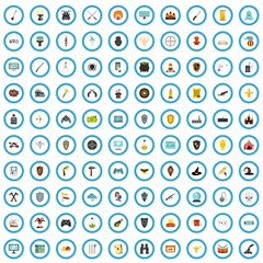 100 computer game icons set in flat style for any design vector illustration