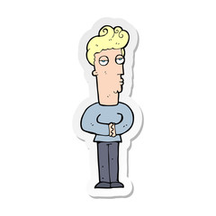 sticker of a cartoon arrogant man