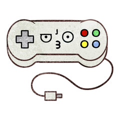 retro grunge texture cartoon game controller