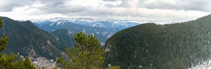 Beautifill Sunset whit snow in Arinsal, La Massana, Andorra.