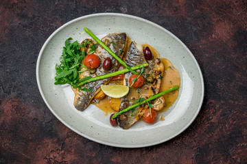 Fried sea bass