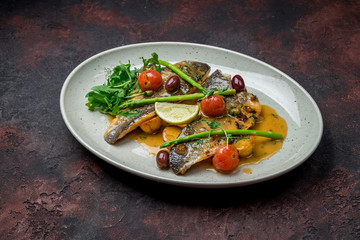 Fried sea bass