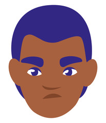 young man black head avatar character