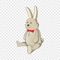 Toy bunny icon in cartoon style isolated on background for any web design 