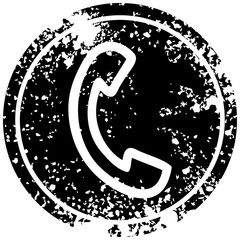 telephone handset distressed icon