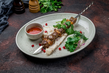 skewers of mutton flesh