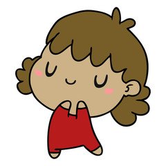 cartoon of a cute kawaii girl