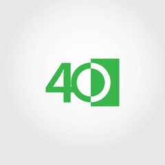 40 Year Anniversary Vector Template Design Illustration
