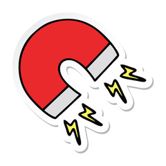sticker of a cute cartoon magnet